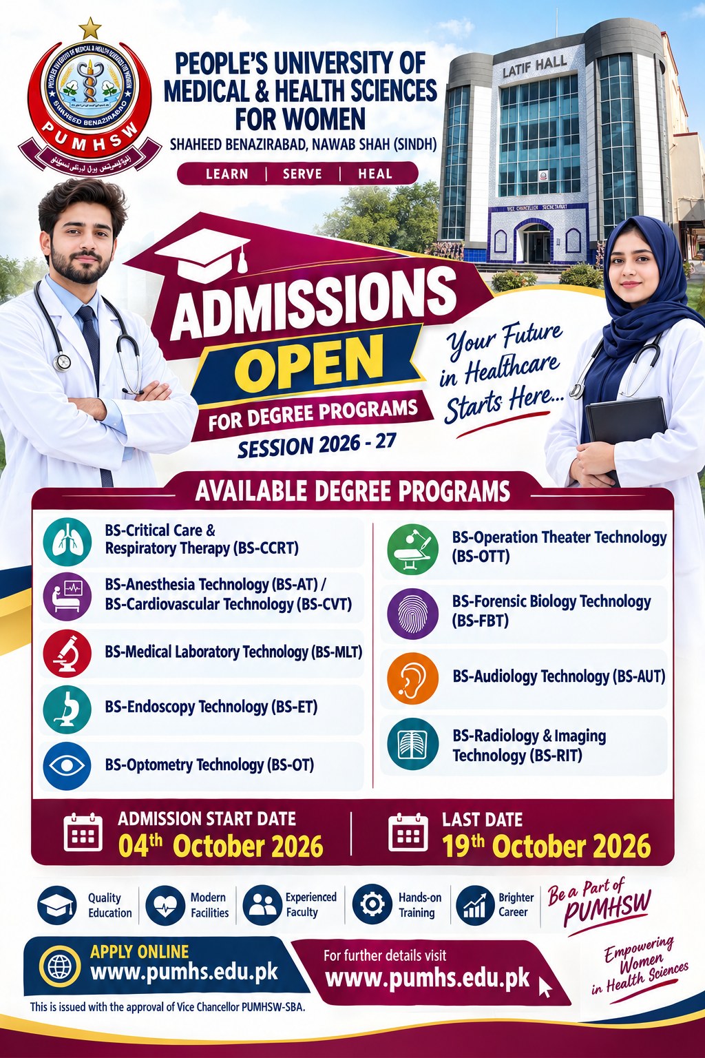 Admissions Open for Degree Programs, Session 2026-27
